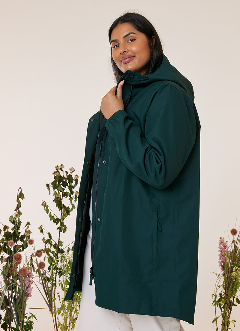 Refuge Long Waterproof Jacket - Eucalyptus