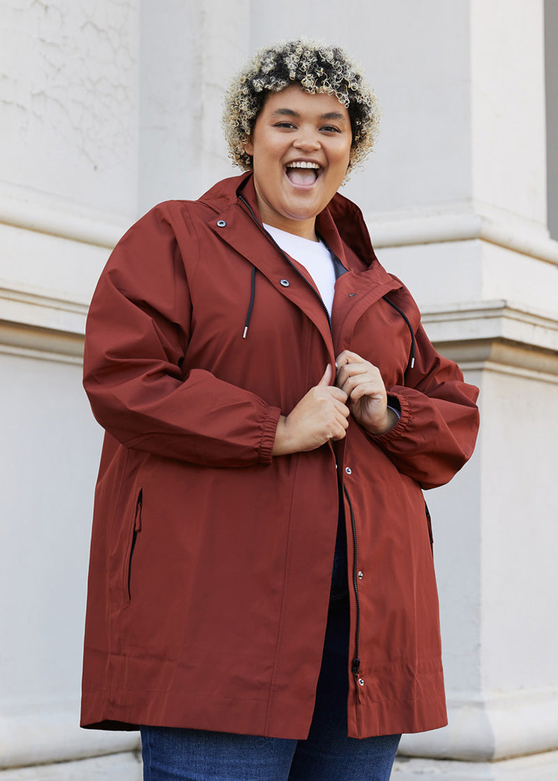 Refuge Long Waterproof Jacket - Terracotta