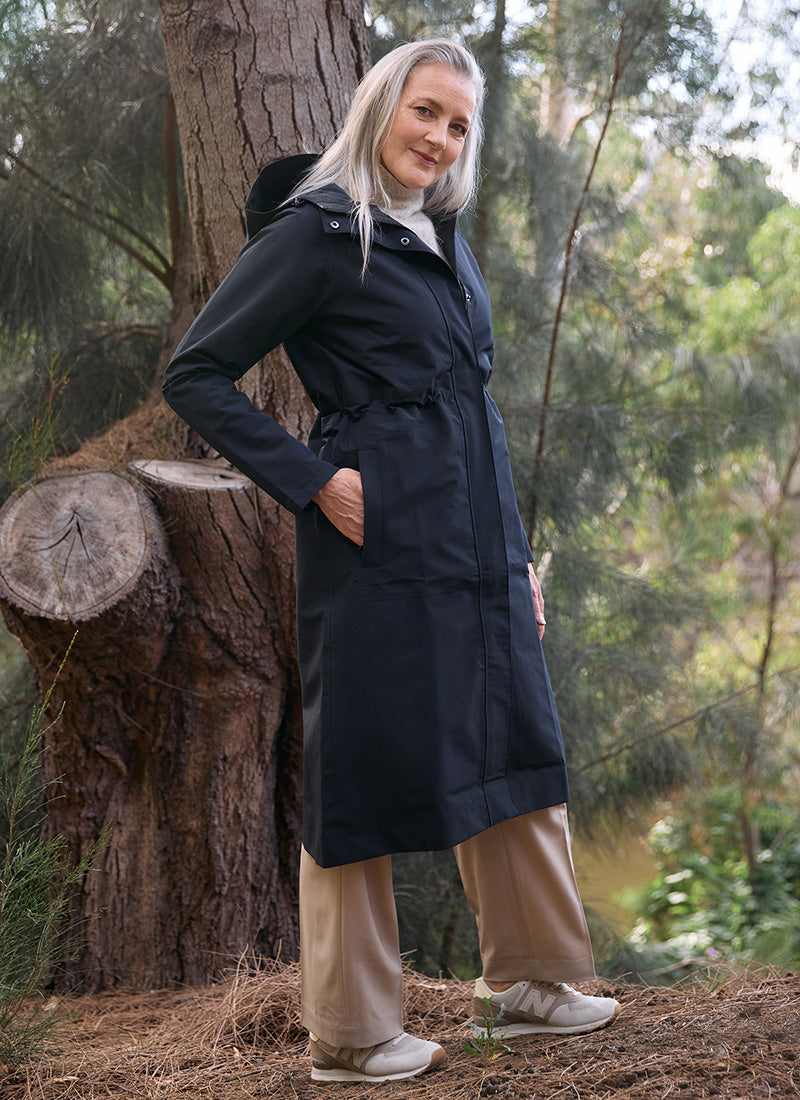 Waterproof Coat Black Hooded Mac Ladies Waterproof Mac With