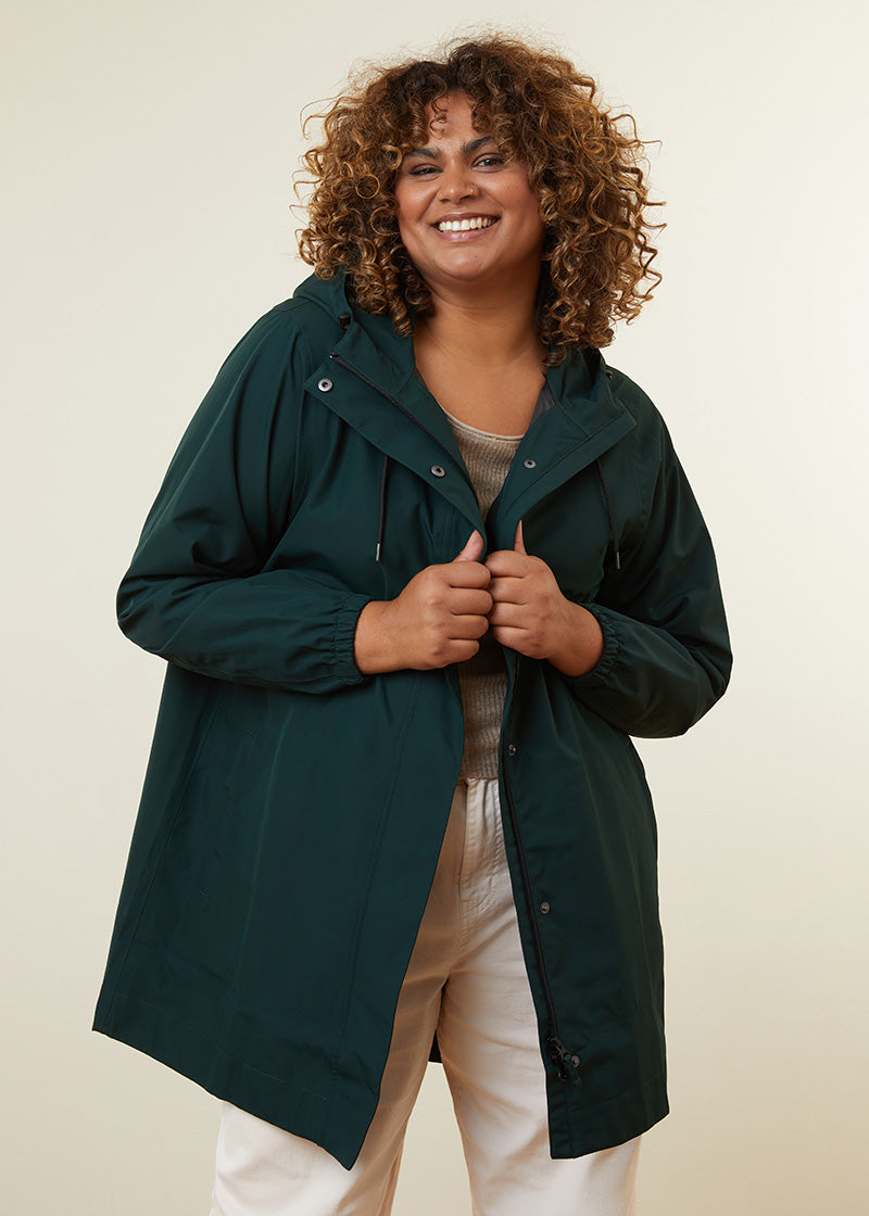 Refuge Long Waterproof Jacket - Eucalyptus